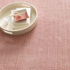 Herringbone Handwoven Cotton Rug - Coral, 2' 6" x 8' Runner