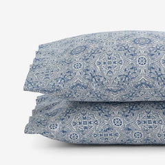 Floral Tapestry Premium Smooth Sateen Pillowcase Set - Blue, Standard