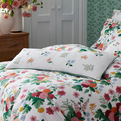 Dahlia Decorative Lumbar Pillow Cover - White Multi