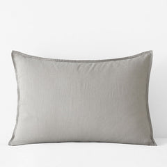 Premium Breathable Washed Linen Solid Sham - Light Gray, Standard
