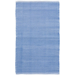 Herringbone Handwoven Reversible Indoor/Outdoor Rug - French Blue, 2' 6" x 8' Runner