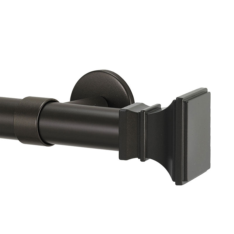 Flared Square Finial and 1" diameter Rod Set - Oil Rubbed Bronze, 96"