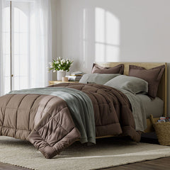 Classic Cool Cotton Percale Comforter - Coffee, Full