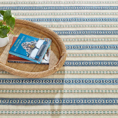 Long Slade Handwoven Cotton Rug - Indigo, 2' 6" x 8' Runner