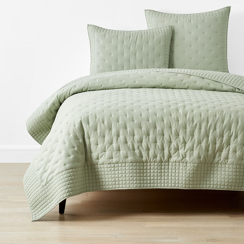 Pintuck Quilt - Light Sage, Twin