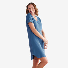 Pima Cotton Nightgown - Blue Denim, S
