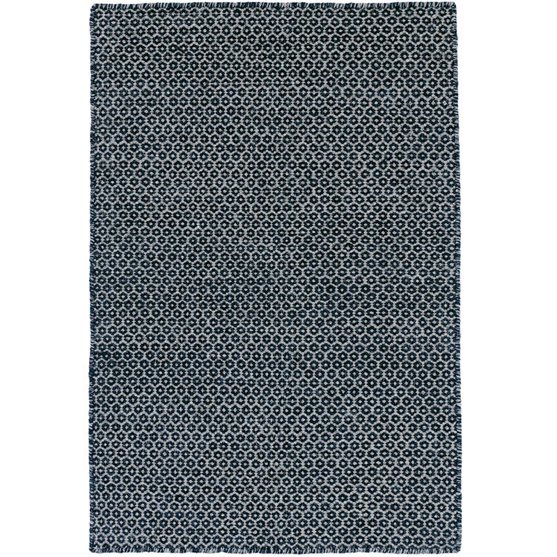 Honeycomb Handwoven Wool Rug - Indigo, 8' Runner