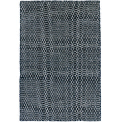 Honeycomb Handwoven Wool Rug -  Indigo, 5' x 8'