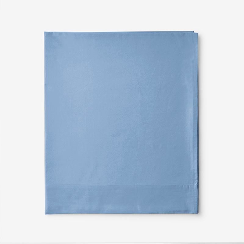 Classic Cool Cotton Percale Flat Bed Sheet - Porcelain Blue, Cal King