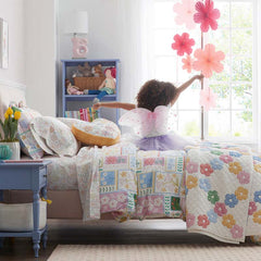 Daisy Patch Quilted Sham - White Multi, Standard