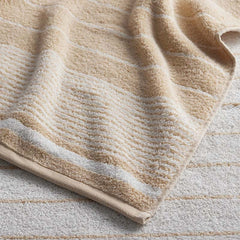 Plush Spa Stripe Hand Towel - Light Antique Beige
