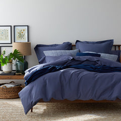Classic All Season Breathable Cotton Knit Decorative Pillow Cover - Navy