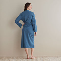 Pima Cotton Kimono Robe - Blue Denim, M