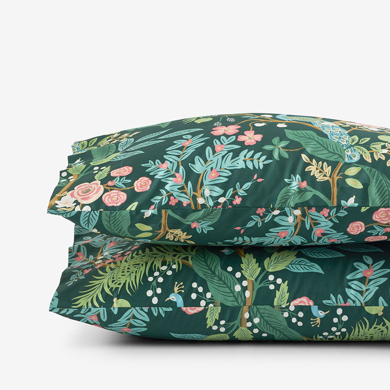 Peacock Classic Smooth Sateen Pillowcase Set - Evergreen, Standard