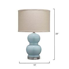 Handblown Glass Globe Table Lamp - Lightblue