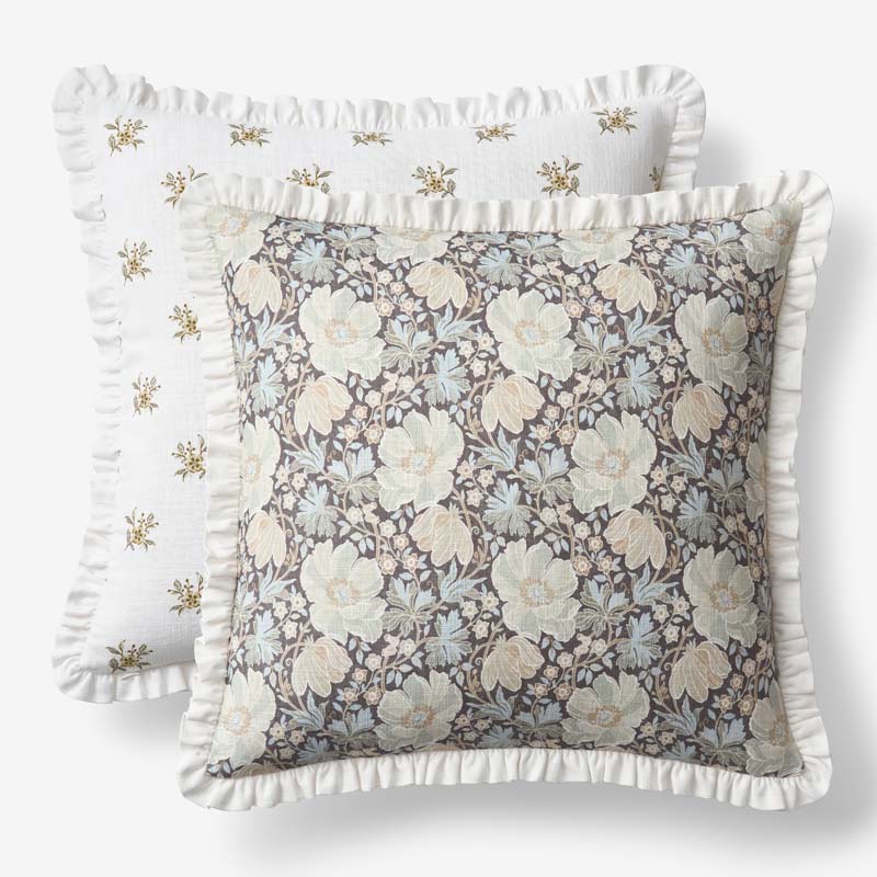 Flower Reversible Decorative Square Pillow Cover - Multi, 20 in. x 20 in.