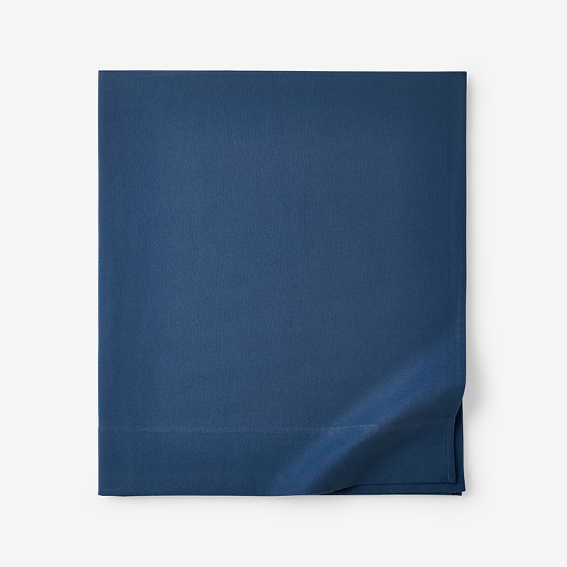 Classic Ultra-Cozy Cotton Velvet Flannel Flat Bed Sheet - Slate Blue, Full