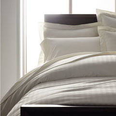 Dobby Stripe Classic Smooth Wrinkle-Free Sateen Flat Bed Sheet - Cream, Queen