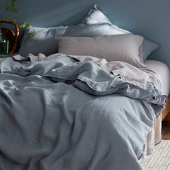 Premium Breathable Washed Linen Solid Sham - Dusty Blue, Standard