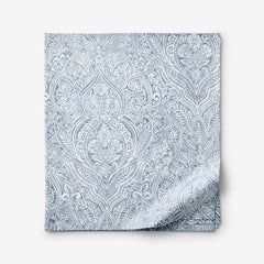 Paisley Grace Floral Premium Smooth Wrinkle-Free Sateen Flat Bed Sheet - Blue, Queen
