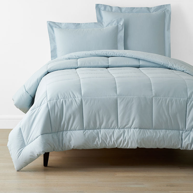 Classic Cool Cotton Percale Comforter - Pale Blue, Full