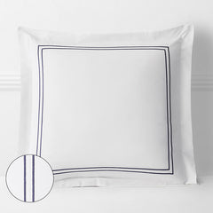 Dorset Stripe Luxe Smooth Egyptian Cotton Sateen Sham - Blue, Euro