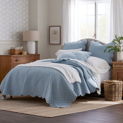 Scallop Quilt - Blue Sea, Twin/Twin XL