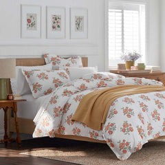 Blossoms and Stripes Classic Cool Cotton Percale Sham - Petal Charm, King