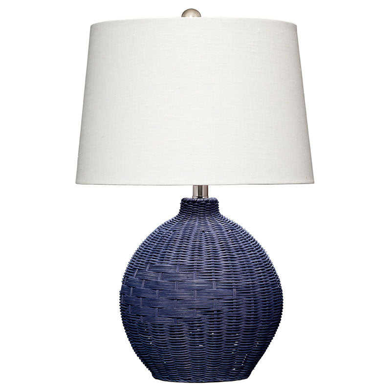 Rattan Table Lamp - Indigo Blue