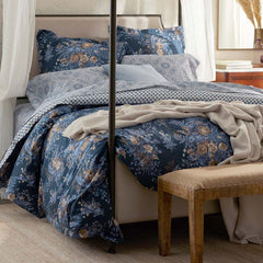 Antara Reversible Premium Smooth Sateen Sham - Navy, King