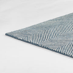 Herringbone Hand Tufted Wool Rug - Denim, 2' 3" x 8' Runner