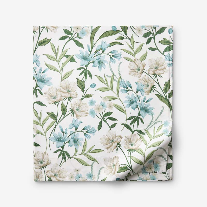 Gardenia Mist Premium Smooth Wrinkle-Free Sateen Flat Bed Sheet - Cream Multi, Queen