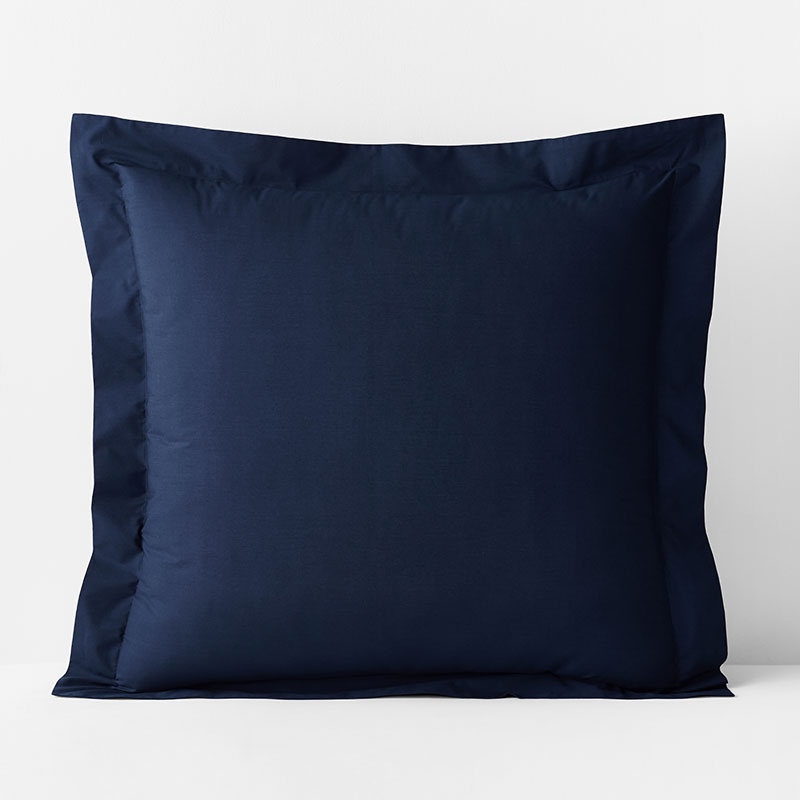 Premium Cool Supima® Cotton Percale Sham - Navy, Euro