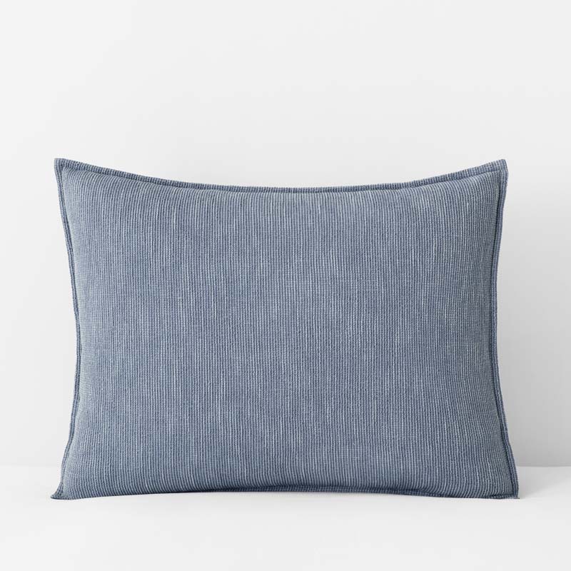 Mini Waffle Sham - Denim Blue, King