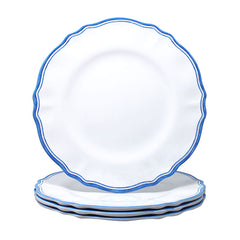 Maison Melamine Dinner Plates, Set of 4 - White/Blue