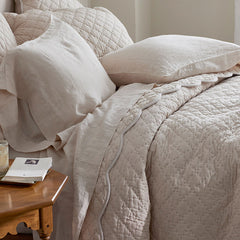 Scallop Quilted Sham - Linen, King