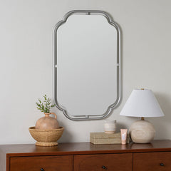 Gilded Floating Frame Wall Mirror - Silver