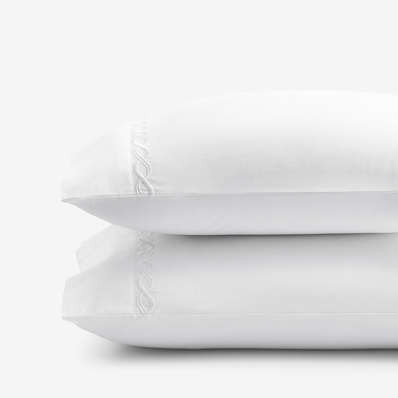 Marcella Premium Smooth Egyptian Cotton Sateen Pillowcase Set - White, Standard