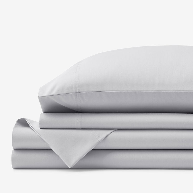 Classic Smooth Wrinkle-Free Sateen Bed Sheet Set - Gray Mist, King