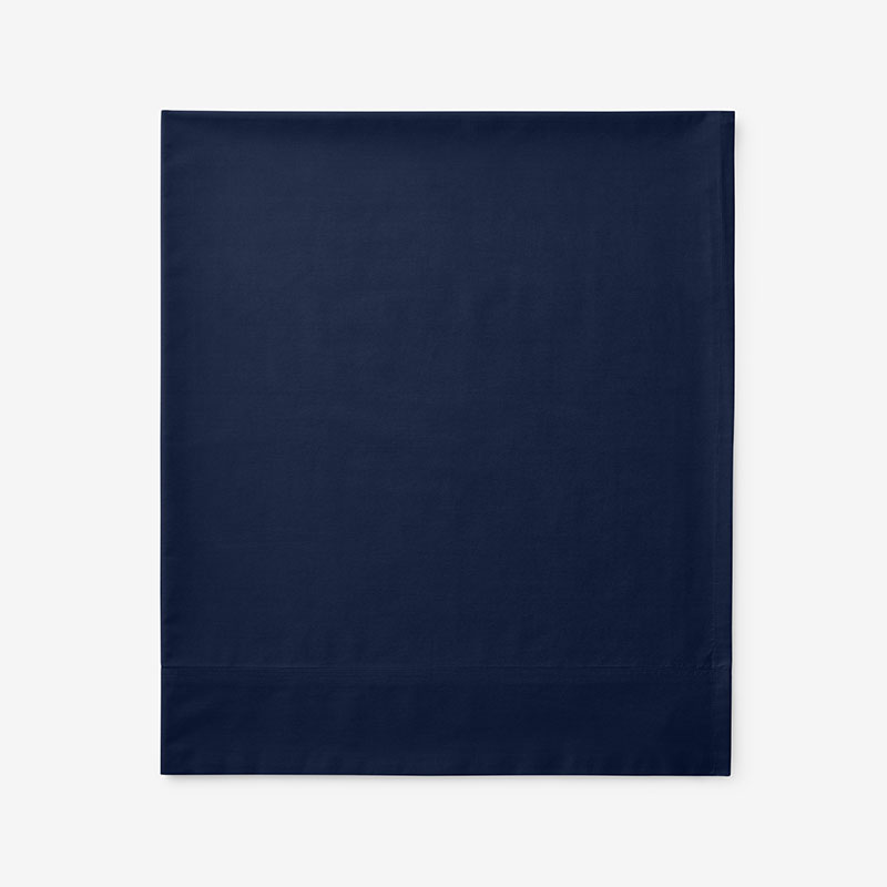 Premium Cool Supima® Cotton Percale Flat Bed Sheet - Navy, Full