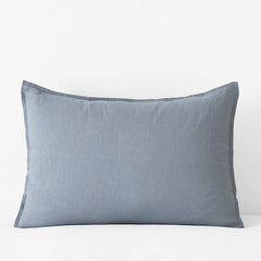 Premium Breathable Washed Linen Solid Sham - Dusty Blue, King