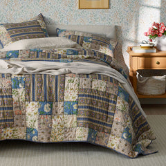 Dorothea Patchwork Quilted Sham - Blue Multi, King