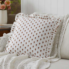 Flowers Decorative Square Pillow Cover -  Flowers Nutmeg, 20 in. x 20 in.