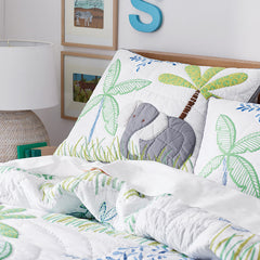 Jungle Quilt - White Multi, Full/Queen