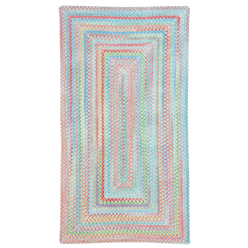 Garden Stripe Reversible Braided Cotton Rug - Blue, 2' x 3'