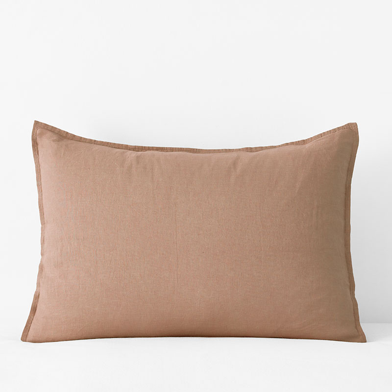 Premium Breathable Washed Linen Solid Sham - Light Clay, Standard
