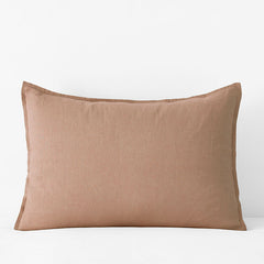 Premium Breathable Washed Linen Solid Sham - Light Clay, King