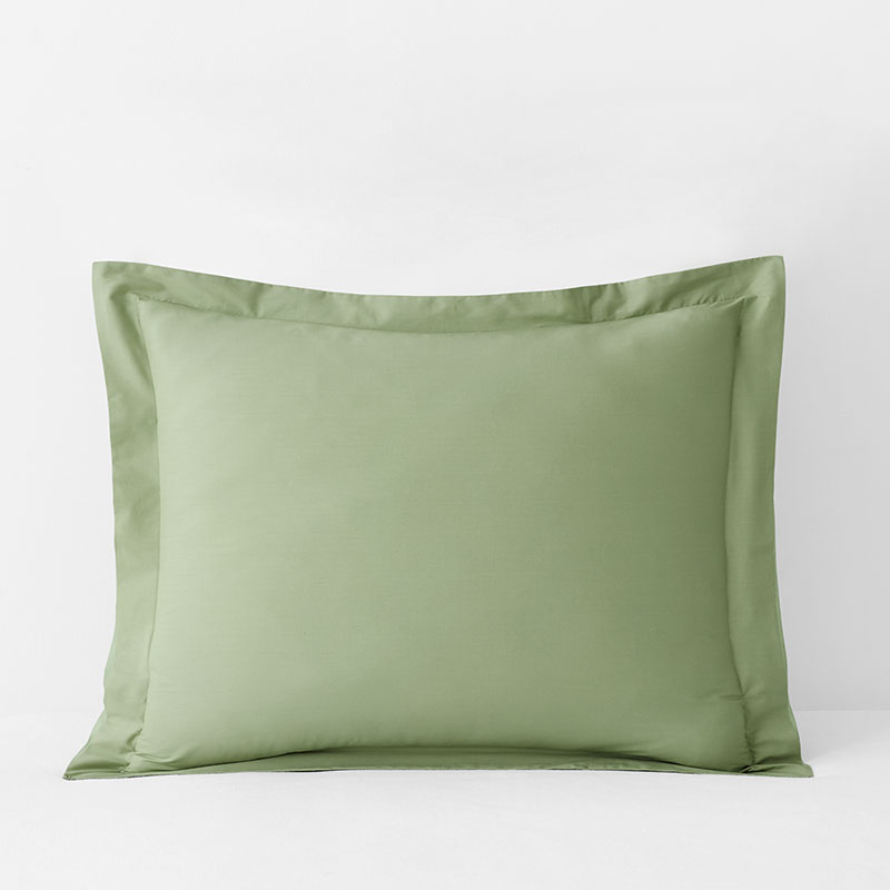 Classic Cool Organic Cotton Percale Solid Sham - Moss Green, King