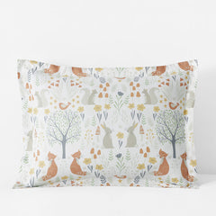 Forest Animals Classic Cool Organic Cotton Percale Sham - Ivory Multi, Standard
