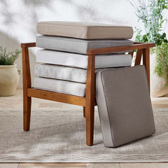 Replacement Boxed Edge Chair Cushion - Silver, 21 in. x 19 in.
